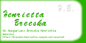 henrietta brecska business card